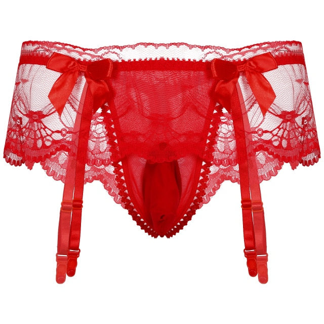 Pouch Bowknot Garter Belt - Sissy Panty Shop