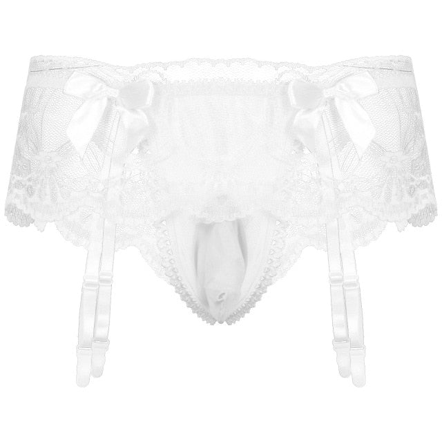 Pouch Bowknot Garter Belt - Sissy Panty Shop