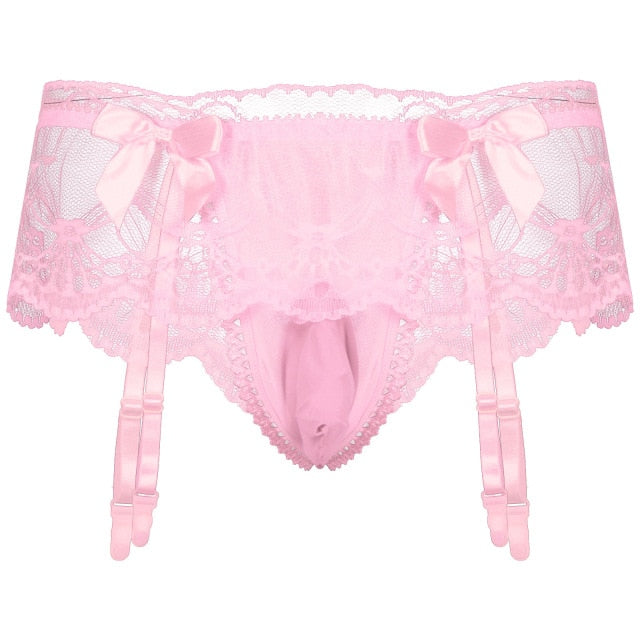 Pouch Bowknot Garter Belt - Sissy Panty Shop