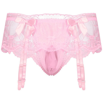 Pouch Bowknot Garter Belt - Sissy Panty Shop