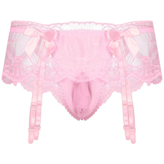 Pouch Bowknot Garter Belt - Sissy Panty Shop