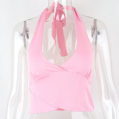 Pink Halter Crop Top - Sissy Panty Shop