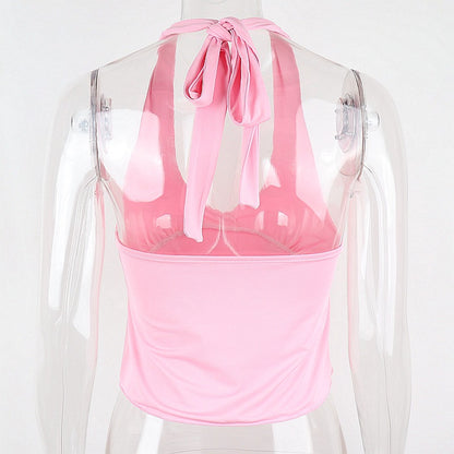 Pink Halter Crop Top - Sissy Panty Shop