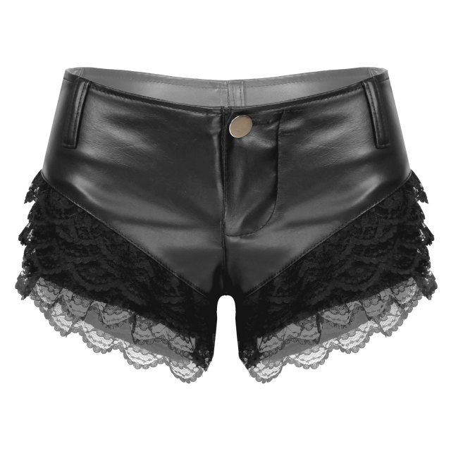 Slutty Leather & Lace Shorts – Sissy Panty Shop