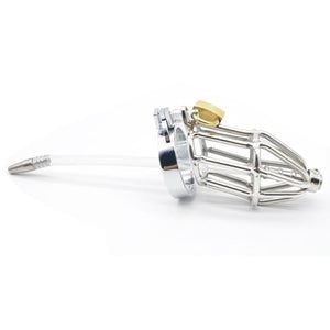Stainless Steel Chastity Device With Ring - Sissy Panty Shop