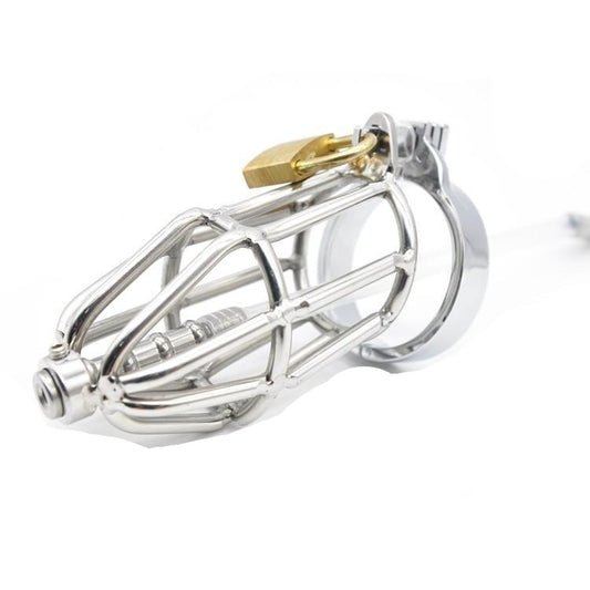 Stainless Steel Chastity Device With Ring - Sissy Panty Shop