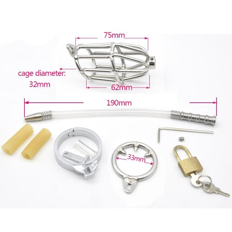 Stainless Steel Chastity Device With Ring - Sissy Panty Shop