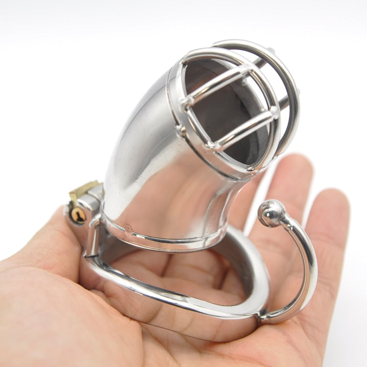 Large Chastity Cage with Base Arc Cock Ring - Sissy Panty Shop