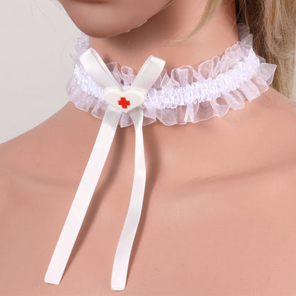 BDSM, DDLG, Bimbo Ruffled Lace Choker - Sissy Panty Shop