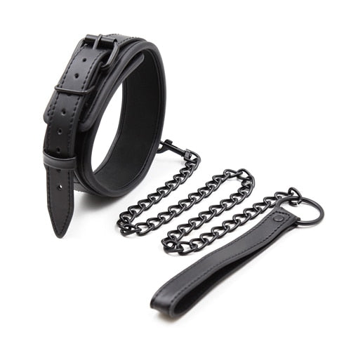 BDSM Collar With Chain Link - Sissy Panty Shop