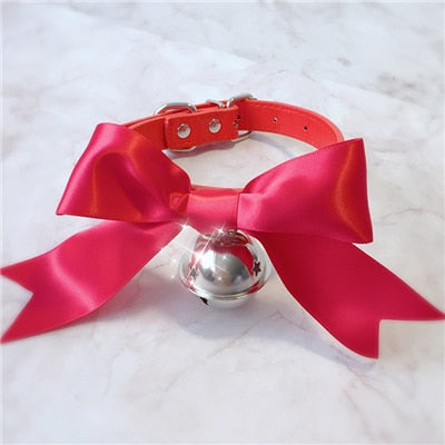 Pink Bow BDSM Collar & Lead Set - Sissy Panty Shop