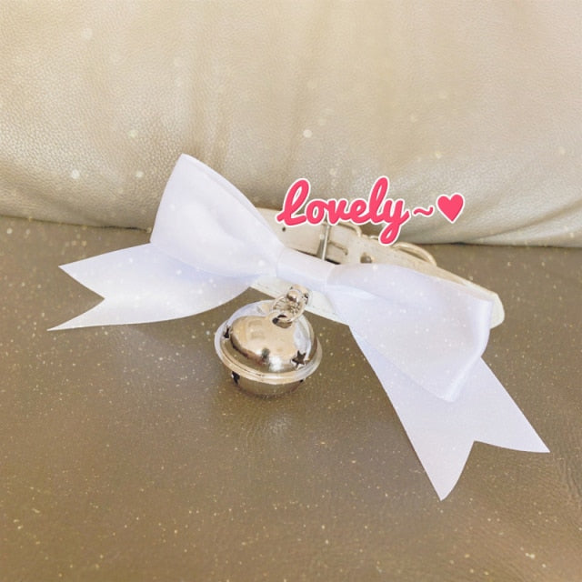 Pink Bow BDSM Collar & Lead Set - Sissy Panty Shop