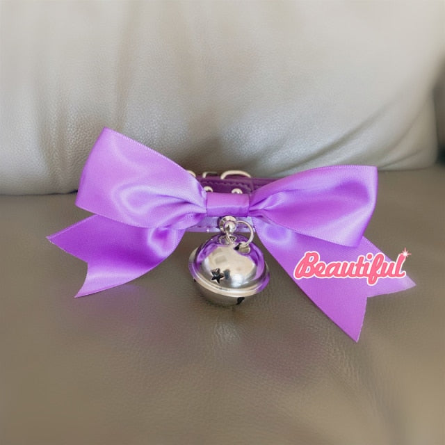 Pink Bow BDSM Collar & Lead Set - Sissy Panty Shop
