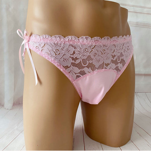 "Sissy Rick" Pink Lace Pouch Panties - Sissy Panty Shop