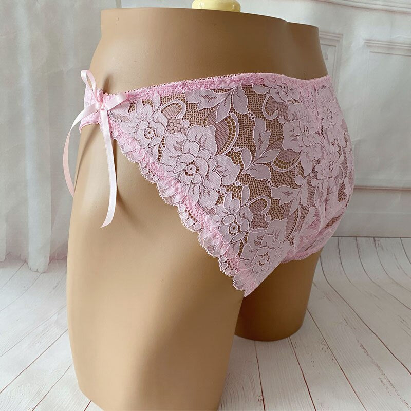 "Sissy Rick" Pink Lace Pouch Panties - Sissy Panty Shop