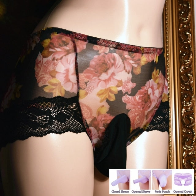 "Sissy Flor" Open Penis Sleeve Panties - Sissy Panty Shop