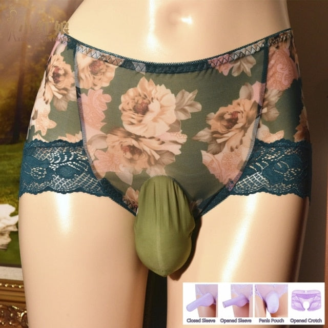 "Sissy Flor" Open Penis Sleeve Panties - Sissy Panty Shop