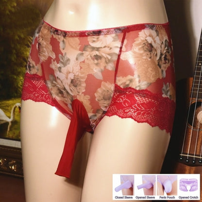 "Sissy Flor" Open Penis Sleeve Panties - Sissy Panty Shop