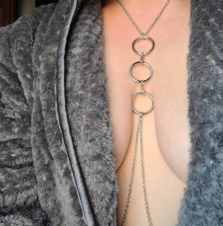BDSM, DDLG Submissive Necklace w/ Nipple Loops - Sissy Panty Shop