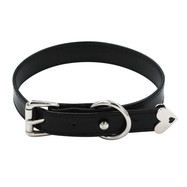 BDSM, DDLG, Submissive Leather Choker - Sissy Panty Shop
