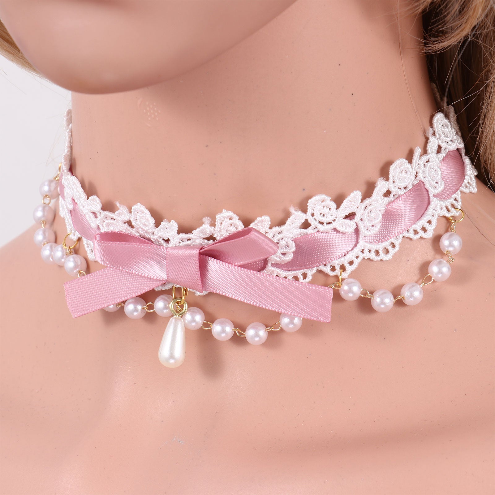 BDSM, DDLG Ribbon & Lace Choker Necklace - Sissy Panty Shop