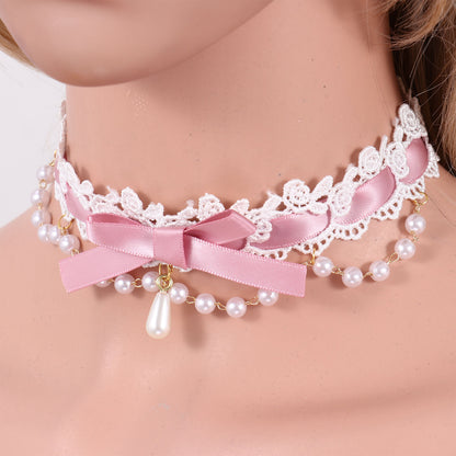 BDSM, DDLG Ribbon & Lace Choker Necklace - Sissy Panty Shop