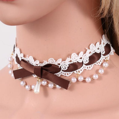 BDSM, DDLG Ribbon & Lace Choker Necklace - Sissy Panty Shop