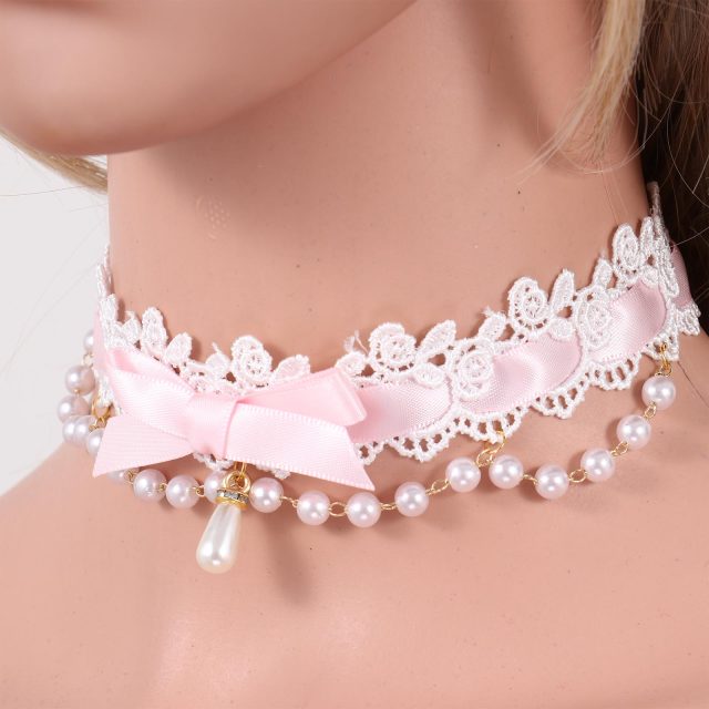 BDSM, DDLG Ribbon & Lace Choker Necklace - Sissy Panty Shop