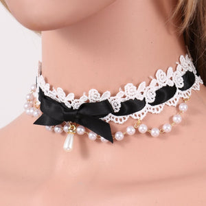 BDSM, DDLG Ribbon & Lace Choker Necklace - Sissy Panty Shop