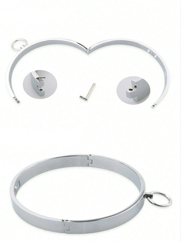 BDSM Metal Neck Collar with Leash - Sissy Panty Shop