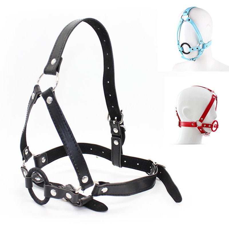O Ring Open Mouth Head Harness Gag - Sissy Panty Shop