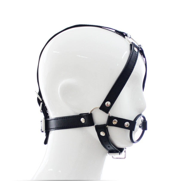 O Ring Open Mouth Head Harness Gag - Sissy Panty Shop