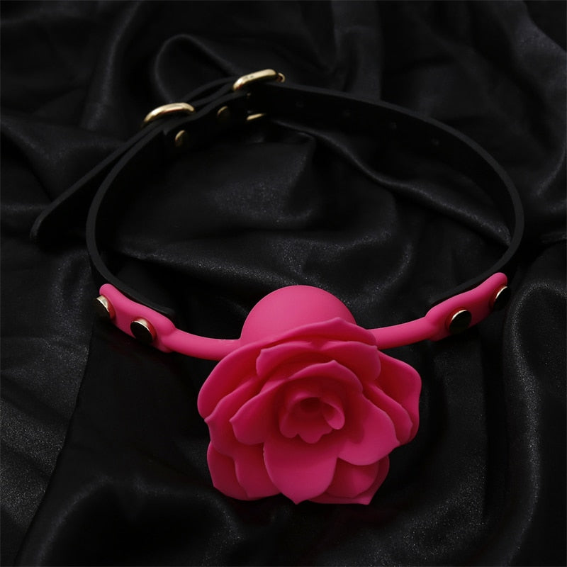 Breathable Rose Open Mouth Ball Gag - Sissy Panty Shop