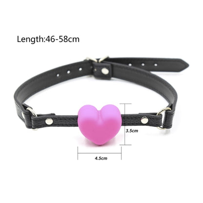 Open Mouth Heart Shaped Ball Gag - Sissy Panty Shop