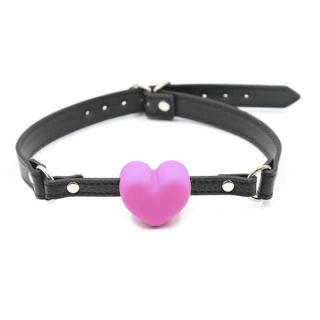 Open Mouth Heart Shaped Ball Gag - Sissy Panty Shop