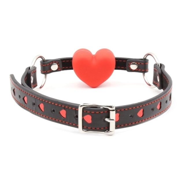 Open Mouth Heart Shaped Ball Gag - Sissy Panty Shop