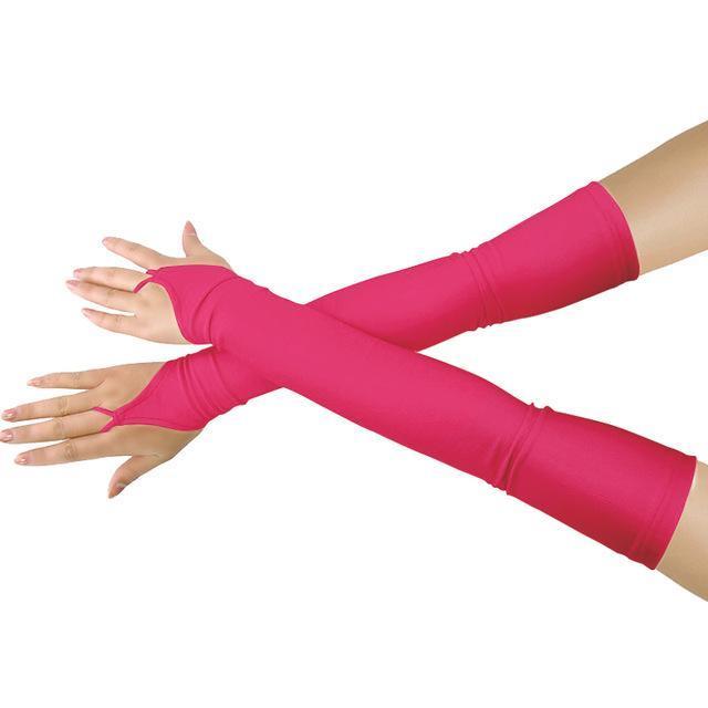 18" Lycra Fingerless Over Elbow Gloves - Sissy Panty Shop