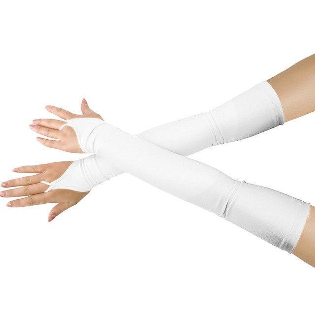 18" Lycra Fingerless Over Elbow Gloves - Sissy Panty Shop