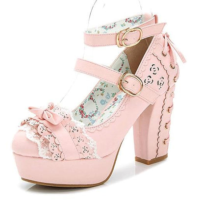 Bow Lace Lux Sissy Pumps - Sissy Panty Shop