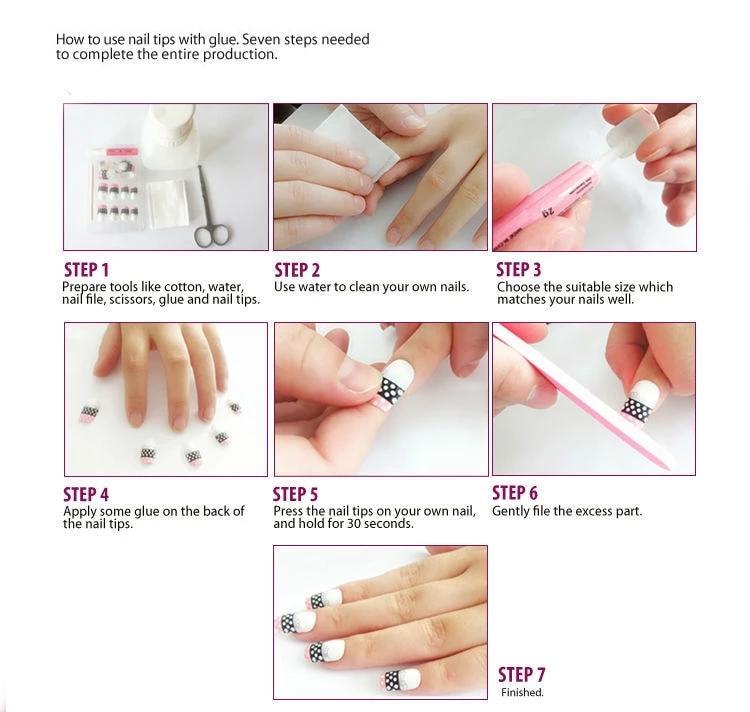 French Manicure Faux Nails - Sissy Panty Shop