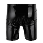 Faux Leather Open Penis Boxer Shorts - Sissy Panty Shop