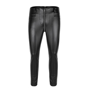 Faux Leather Zipper Pants - Sissy Panty Shop