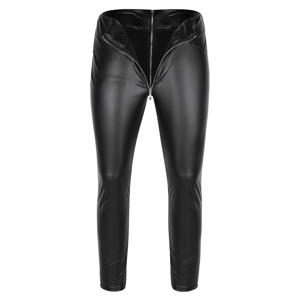 Faux Leather Zipper Pants - Sissy Panty Shop
