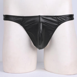 Faux Leather Bulge Pouch G-string - Sissy Panty Shop