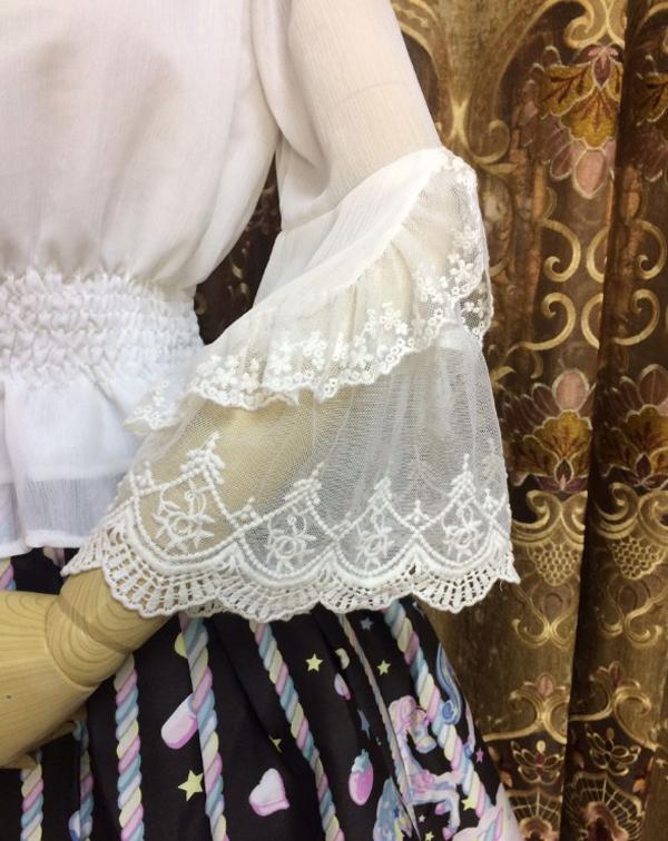 Lace Trimmed Flare Sleeve Lolita Blouse - Sissy Panty Shop