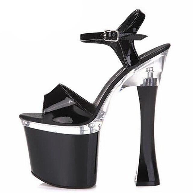 Thick Heel Platform Buckle Sandals - Sissy Panty Shop