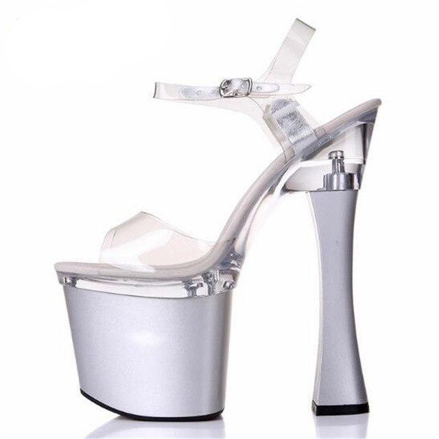 Thick Heel Platform Buckle Sandals - Sissy Panty Shop