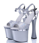 Thick Heel Platform Buckle Sandals - Sissy Panty Shop
