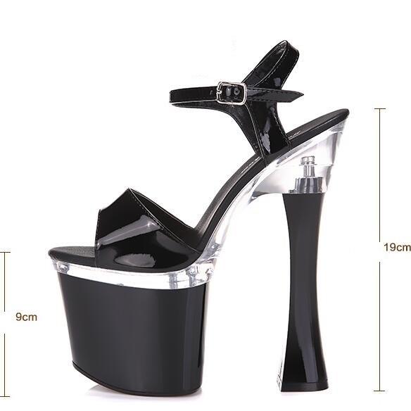 Thick Heel Platform Buckle Sandals - Sissy Panty Shop