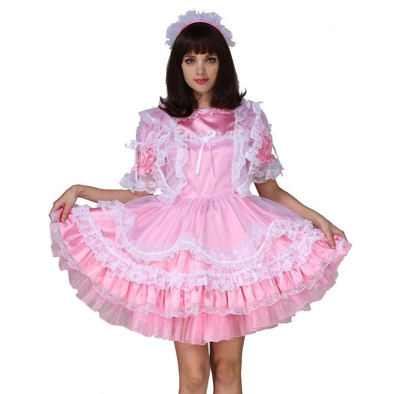 "Sissy Nancy" Lockable Satin Dress - Sissy Panty Shop